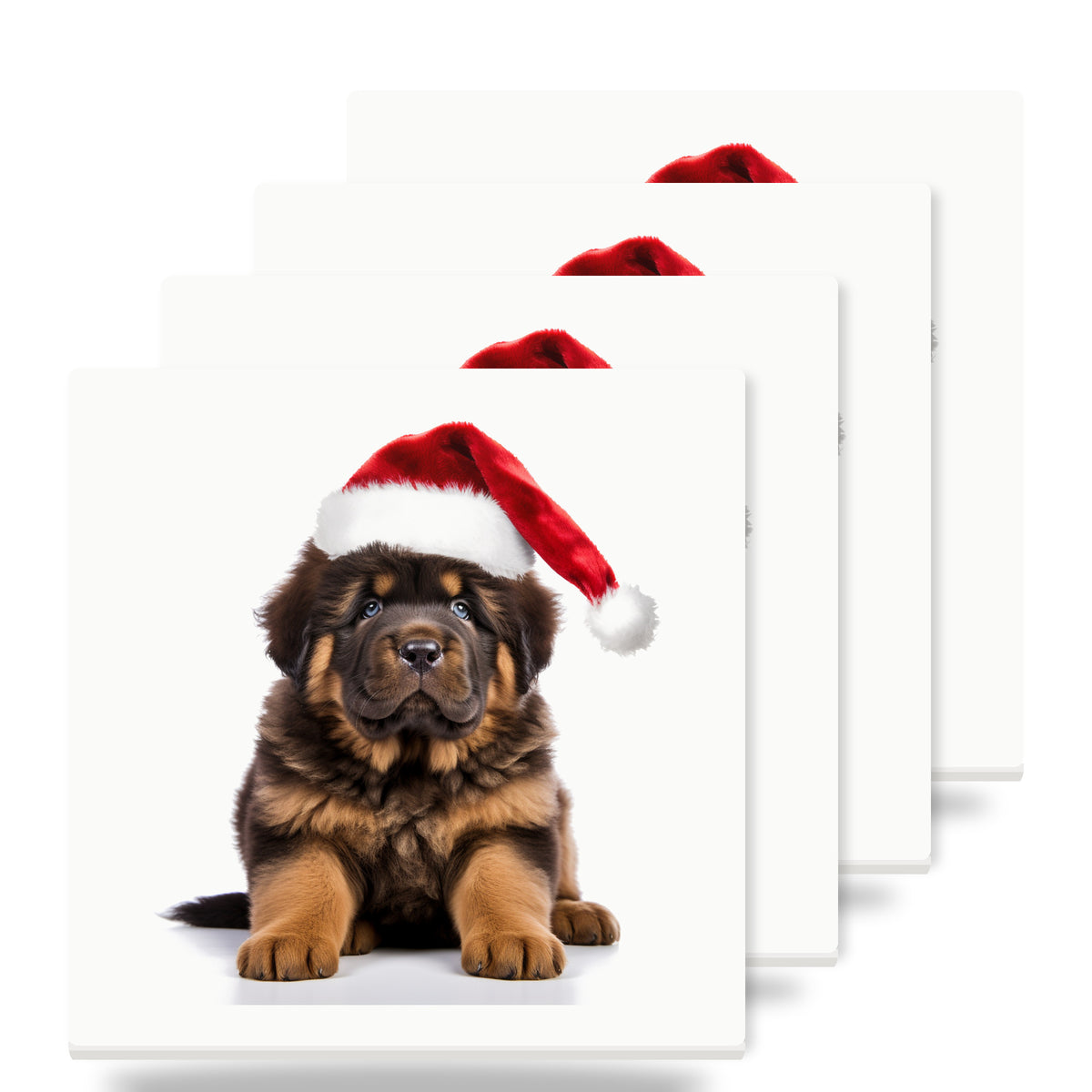 Tibetan Mastiff Puppy ceramic coasters set of 4