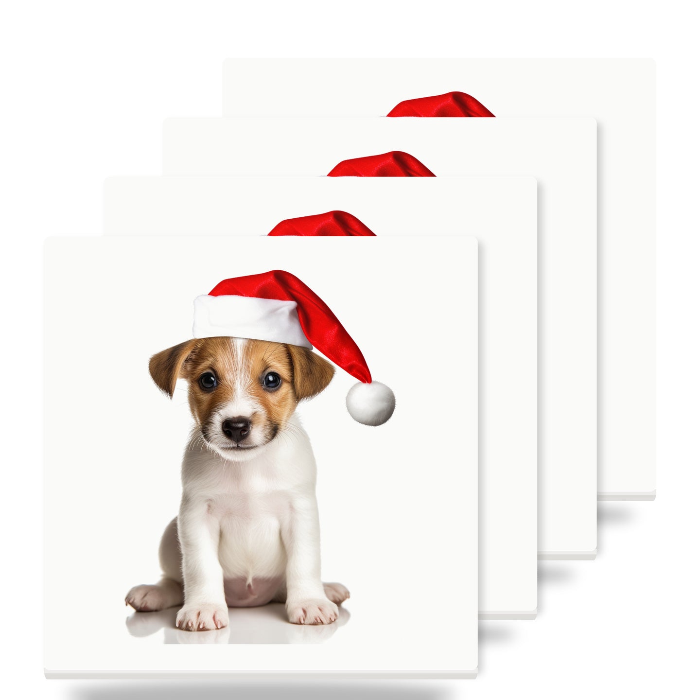Parson Russell Terrier Puppy ceramic coasters set of 4