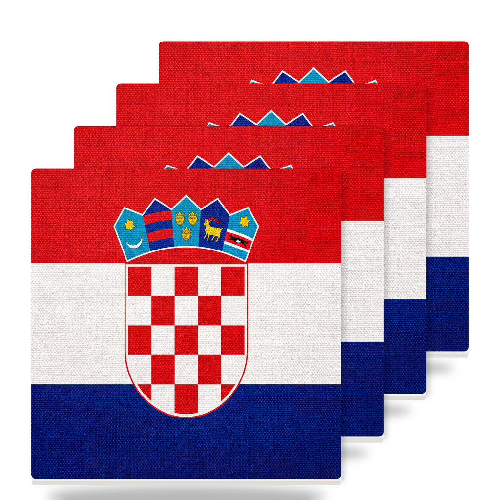 Croatia Flag Pride ceramic coasters set of 4
