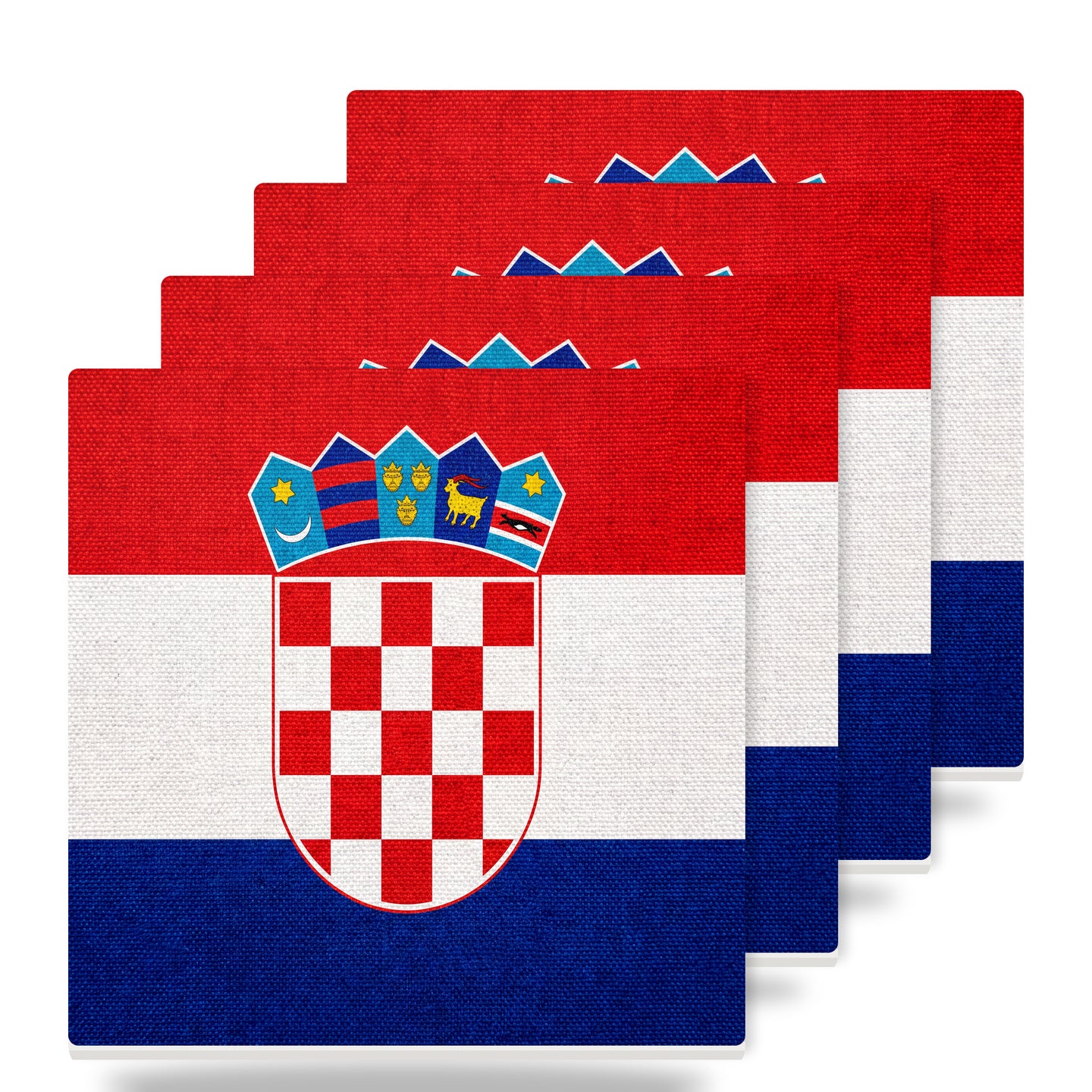 Croatia Flag Pride ceramic coasters set of 4