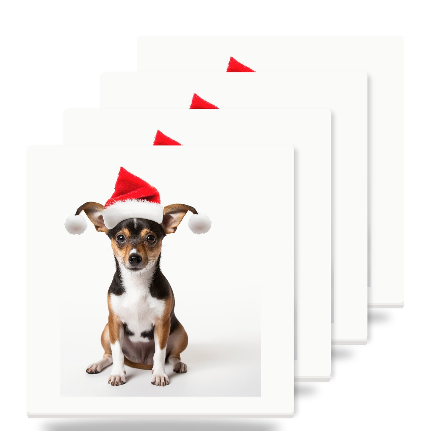 Toy Fox Terrier ceramic coasters set of 4