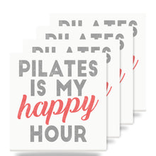 Pilates is My Happy Hour ceramic coasters set of 4