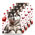 Siberian Husky ceramic coasters set of 4