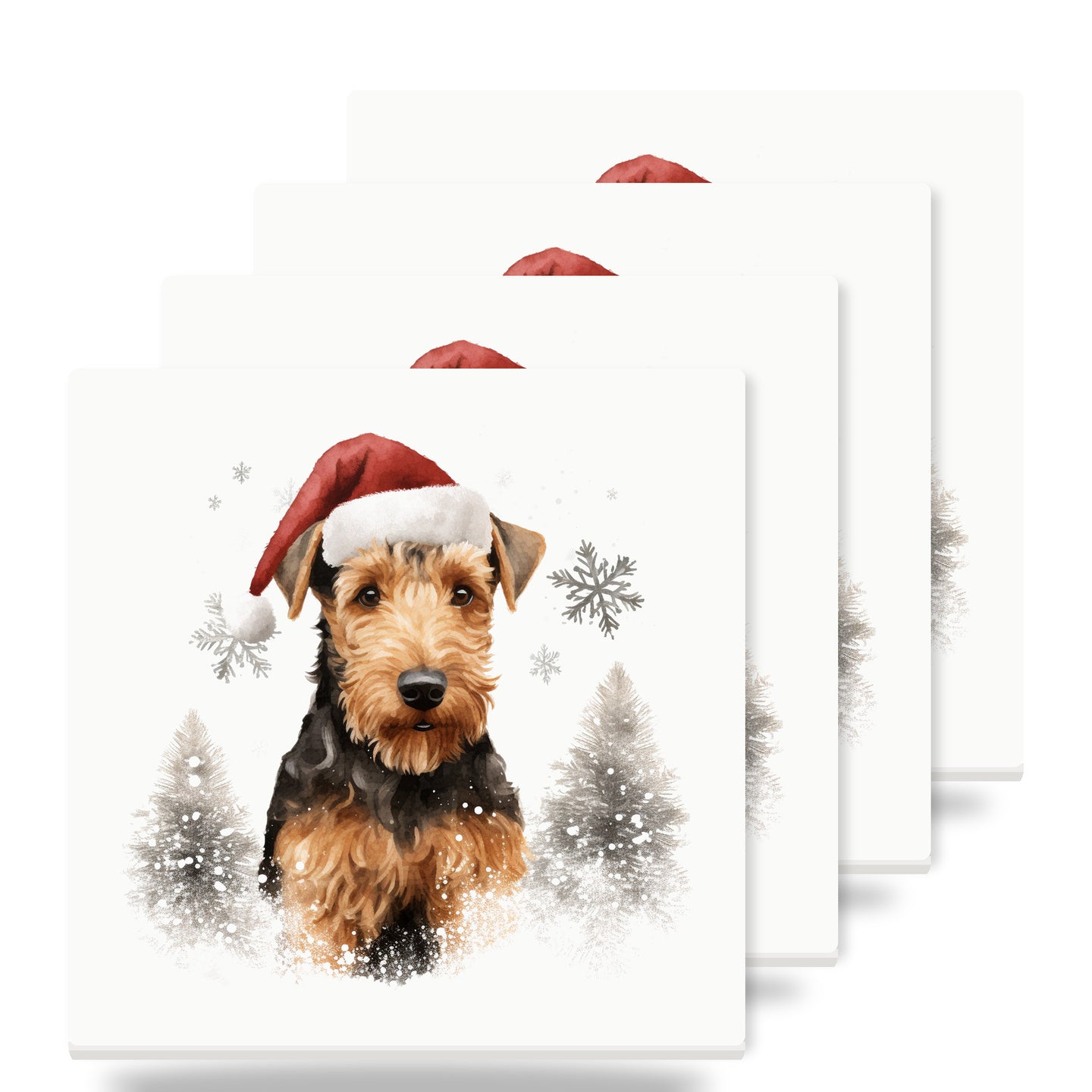 Welsh Terrier ceramic coasters set of 4