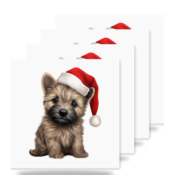 Cairn Terrier Puppy Drawing ceramic coasters set of 4