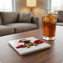 Border Terrier Puppy ceramic coasters set of 4, lifestyle