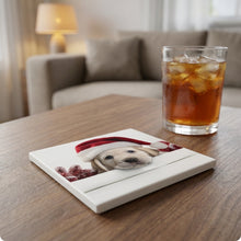 Great Pyrenees Puppy ceramic coasters set of 4, lifestyle