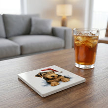 Welsh Terrier Puppy Drawing ceramic coasters set of 4, lifestyle