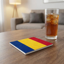 Romania Flag Pride ceramic coasters set of 4, lifestyle