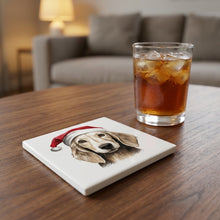 Saluki Puppy Drawing ceramic coasters set of 4, lifestyle