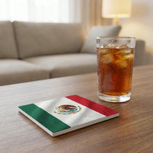 Mexico Flag Pride ceramic coasters set of 4, lifestyle