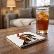 American English Coonhound ceramic coasters set of 4, lifestyle
