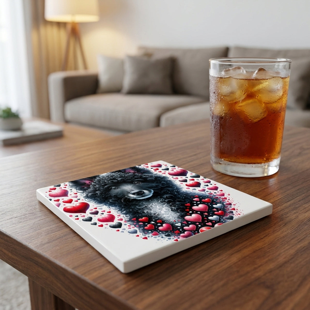 Mudi ceramic coasters set of 4, lifestyle