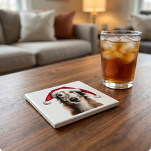 Borzoi ceramic coasters set of 4, lifestyle
