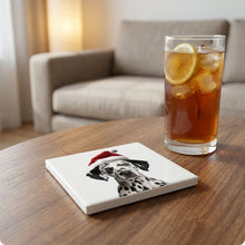 Dalmatian ceramic coasters set of 4, lifestyle