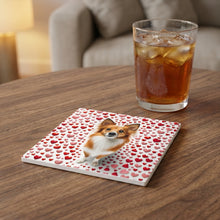 Papillon ceramic coasters set of 4, lifestyle