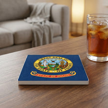 Idaho State Flag ceramic coasters set of 4, lifestyle