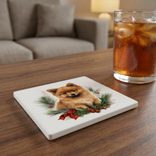 Finnish Spitz Puppy Drawing ceramic coasters set of 4, lifestyle