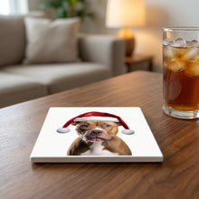 American Staffordshire Terrier ceramic coasters set of 4, lifestyle