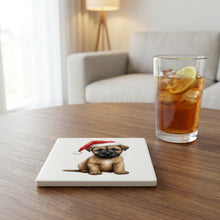 Border Terrier Puppy Drawing ceramic coasters set of 4, lifestyle
