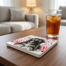 Tibetan Terrier ceramic coasters set of 4, lifestyle