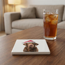 Chesapeake Bay Retriever ceramic coasters set of 4, lifestyle