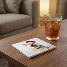 Shiba Inu ceramic coasters set of 4, lifestyle