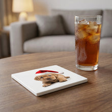 Pulik Puppy ceramic coasters set of 4, lifestyle