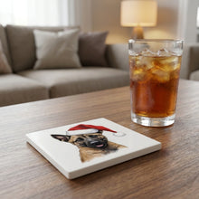 Belgian Malinois Puppy Drawing ceramic coasters set of 4, lifestyle