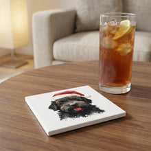 Bouvier de Flandre ceramic coasters set of 4, lifestyle