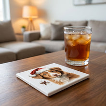 Nova Scotia Duck Tolling Retriever Puppy Drawing ceramic coasters set of 4, lifestyle