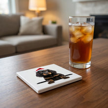 Gordon Setter Puppy ceramic coasters set of 4, lifestyle
