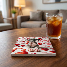 Italian Greyhound ceramic coasters set of 4, lifestyle