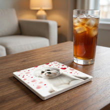 Maltese ceramic coasters set of 4, lifestyle
