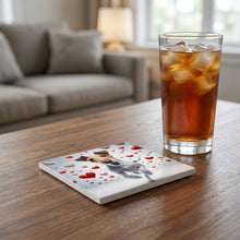 Wire Fox Terrier ceramic coasters set of 4, lifestyle