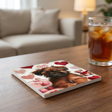 Brussels Griffon ceramic coasters set of 4, lifestyle
