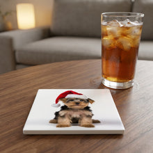 Yorkshire Terrier ceramic coasters set of 4, lifestyle