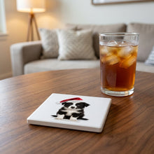 Border Collie Puppy ceramic coasters set of 4, lifestyle