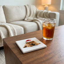 Chow Chow Puppy ceramic coasters set of 4, lifestyle