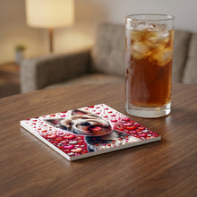 Yorkshire Terrier ceramic coasters set of 4, lifestyle