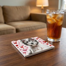 Biewer Terrier ceramic coasters set of 4, lifestyle