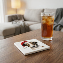 Russell Terrier Puppy Drawing ceramic coasters set of 4, lifestyle