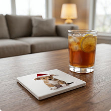 Portuguese Podengo Pequeno Puppy ceramic coasters set of 4, lifestyle