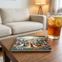 Jerusalem Peace Garden ceramic coasters set of 4, lifestyle