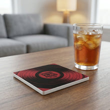 Vinyl Record ceramic coasters set of 4, lifestyle