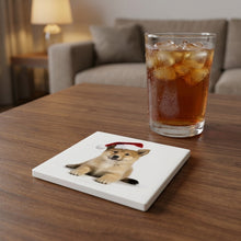 Icelandic Sheepdog Puppy ceramic coasters set of 4, lifestyle