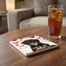 Yorkshire Terrier ceramic coasters set of 4, lifestyle