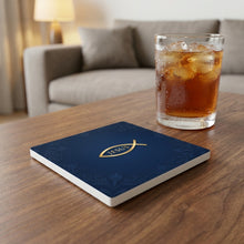 Ichthys Fish ceramic coasters set of 4, lifestyle