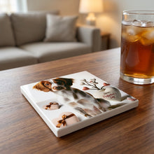Brittany ceramic coasters set of 4, lifestyle