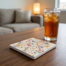 Terrazzo ceramic coasters set of 4, lifestyle